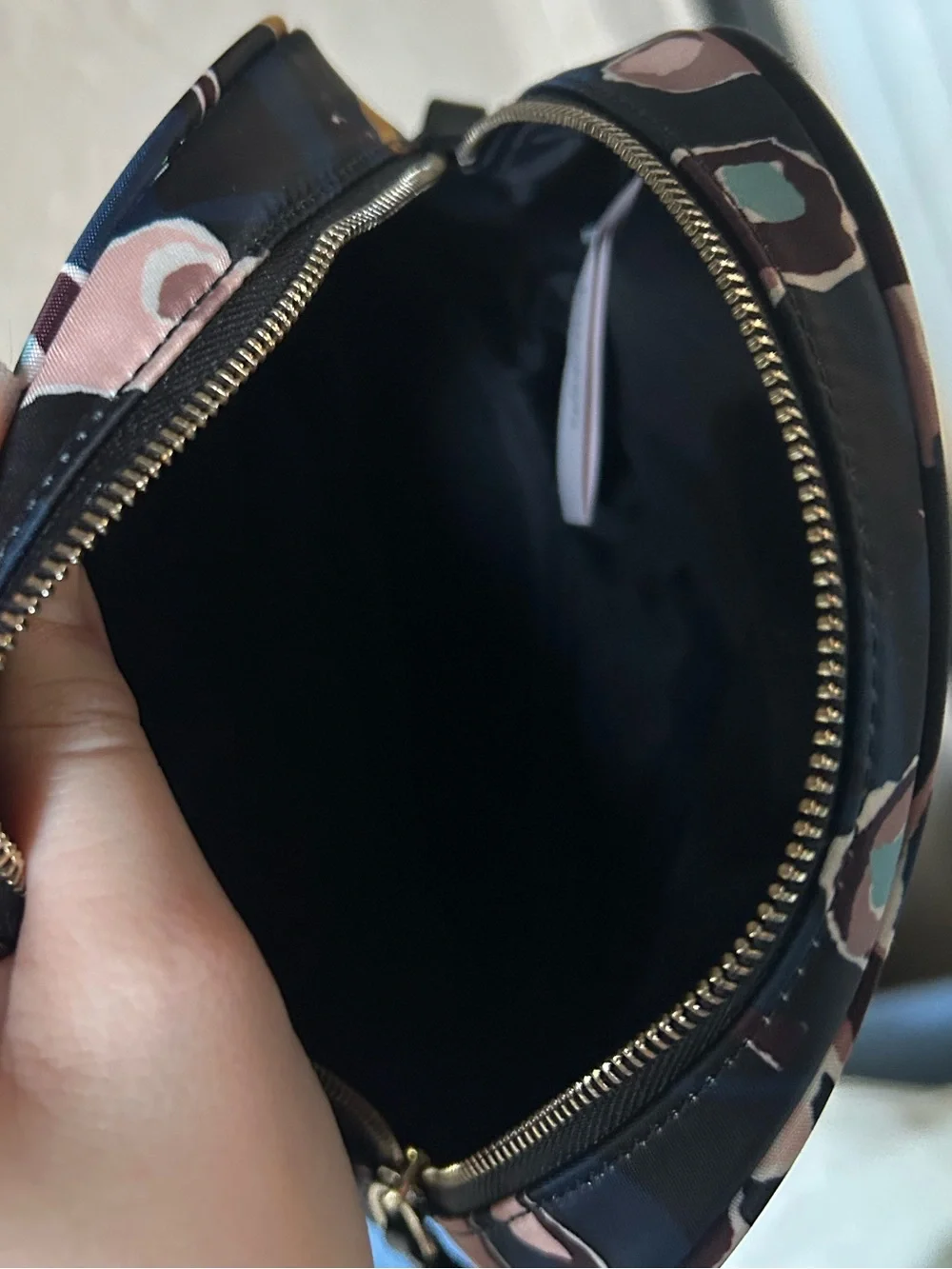 Kate Spade Navy Floral Nylon Dome Zippered Cosmetics Case